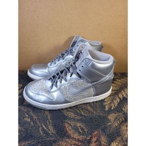 Nike Dunk High Up Metallic Silver- Size 7/38 EU  24 cm